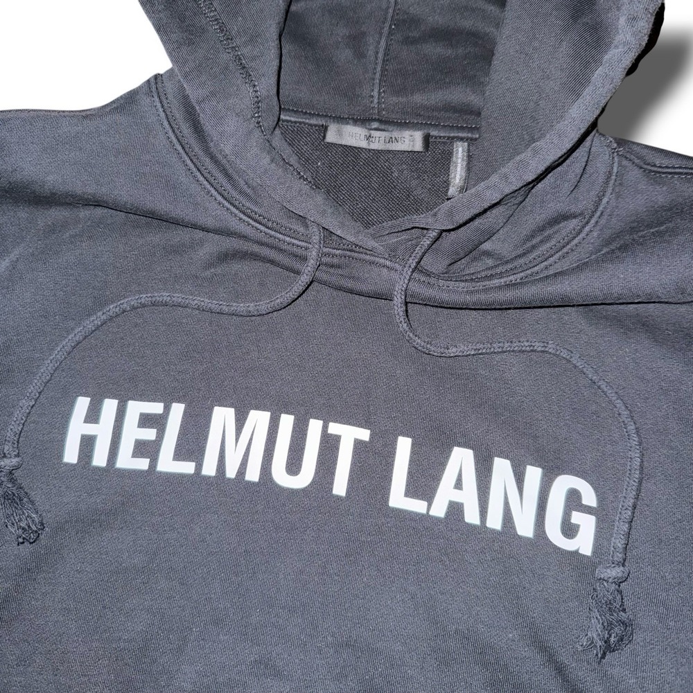 HELMUT‎ LANG Hoodie Large Core Logo Capsule Relaxed Fit Pullover Sweatshirt